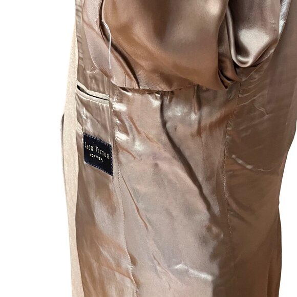 Jack Victor Noble CT Super 110s Wool Blazer Jacket Sz 40R Lt Tan Single Breasted - Picture 16 of 16